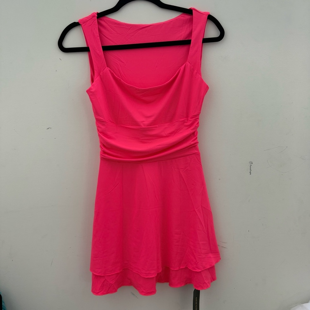 Vibrant Pink Sleeveless Mini Dress
